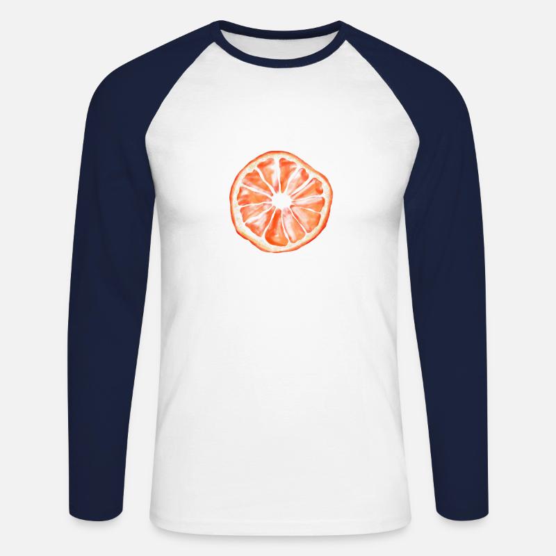 Grapefruit - Unisex Baseballshirt langarm - Weiß/Navy