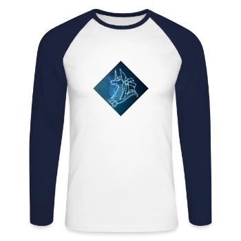 Seth Blue Sky - Unisex Long Sleeve Baseball T-Shirt - white/navy - Front - Nik (191cm)