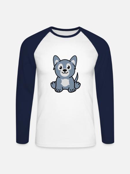young wolf - Unisex Baseballshirt langarm - Weiß/Navy