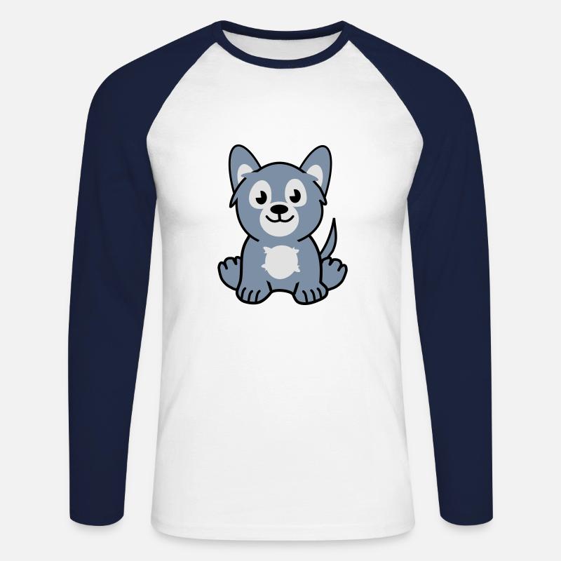 young wolf - Unisex Baseballshirt langarm - Weiß/Navy