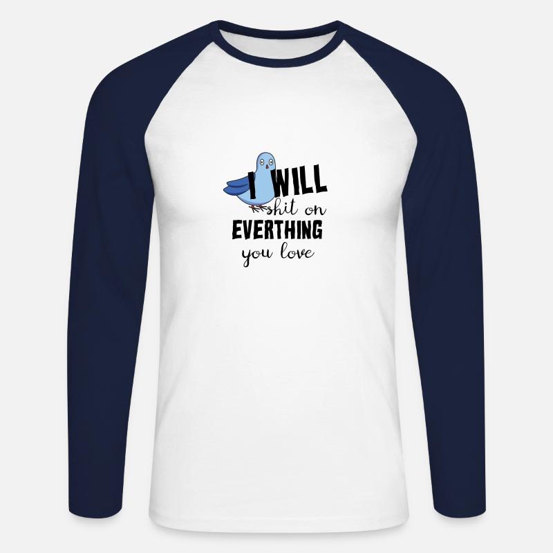 Taubenzüchter Tauben Geschenk Brieftaube Vogel - Unisex Baseballshirt langarm - Weiß/Navy