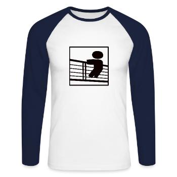 Fence guest, railing, view - Unisex Long Sleeve Baseball T-Shirt - white/navy - Front - Nik (191cm)