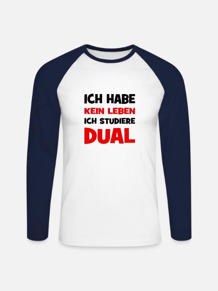 Duales Studium - Unisex Baseballshirt langarm - Weiß/Navy
