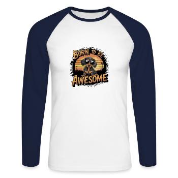 Adorable Dachshund Dog Design - Unisex Long Sleeve Baseball T-Shirt - white/navy - Front - Nik (191cm)