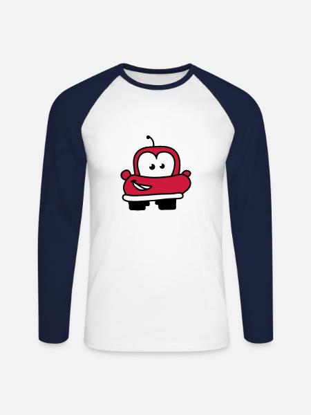 autos__funny_car_3c - Unisex Baseballshirt langarm - Weiß/Navy