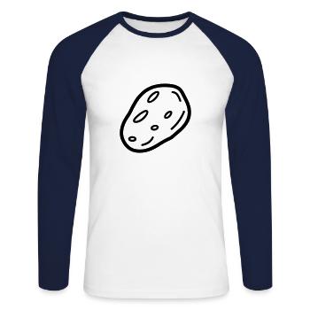 patate - T-shirt baseball manches longues Homme - blanc/marine - Devant - Nik (191cm)