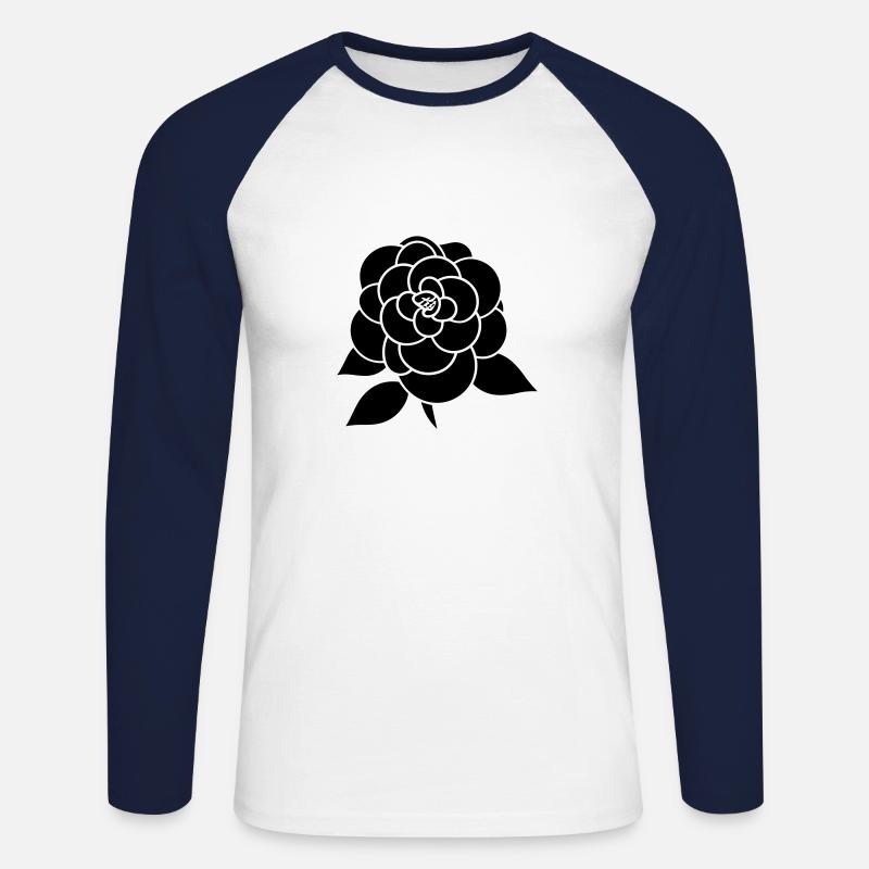 Blume Ikone - Unisex Baseballshirt langarm - Weiß/Navy