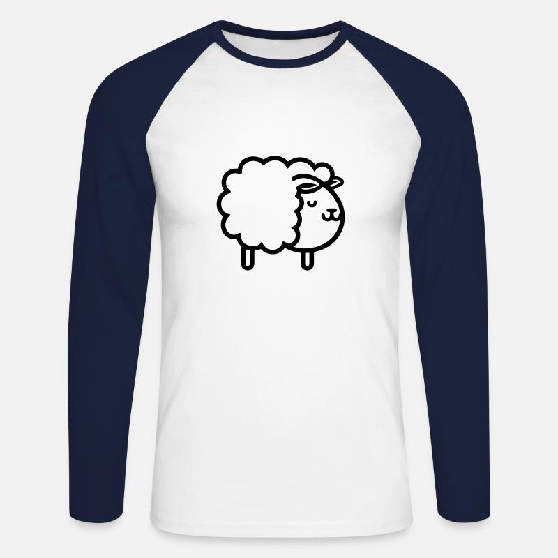 Schaf - Unisex Baseballshirt langarm - Weiß/Navy