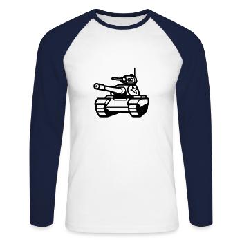 tank - Unisex Long Sleeve Baseball T-Shirt - white/navy - Front - Nik (191cm)
