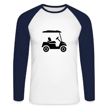 Golf Car - Unisex Long Sleeve Baseball T-Shirt - white/navy - Front - Nik (191cm)