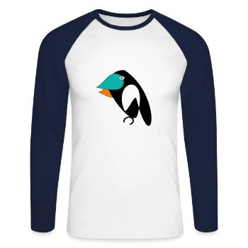 bird - Unisex Long Sleeve Baseball T-Shirt - white/navy - Front - Nik (191cm)