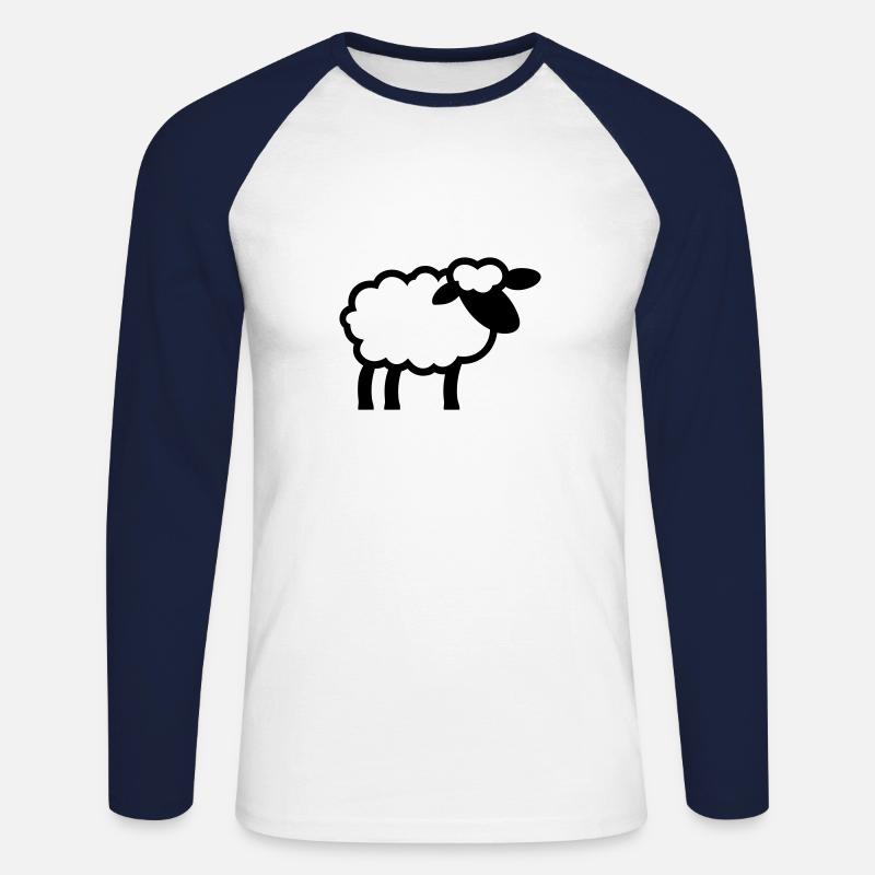 Schaf - Unisex Baseballshirt langarm - Weiß/Navy