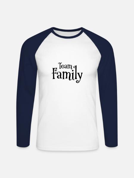 Team family - Unisex Long Sleeve Baseball T-Shirt - white/navy