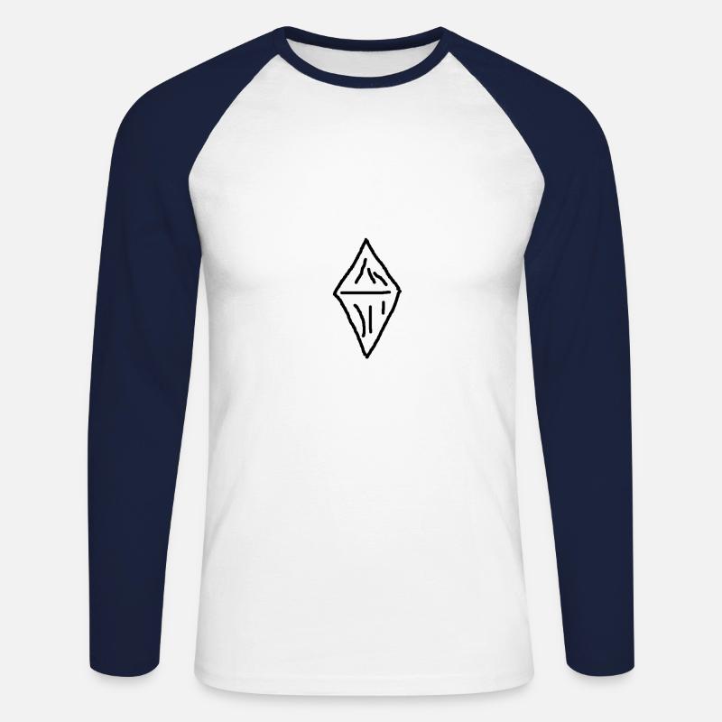 Sims Star - Unisex Long Sleeve Baseball T-Shirt - white/navy