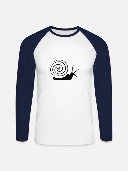 snails - Unisex Long Sleeve Baseball T-Shirt - white/navy