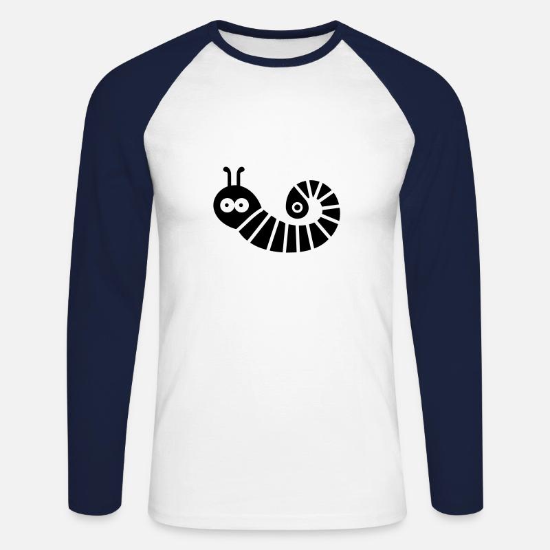 Raupe - Unisex Baseballshirt langarm - Weiß/Navy
