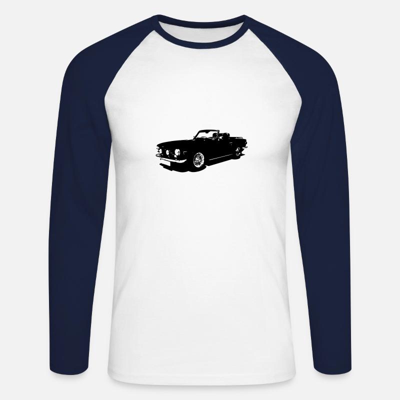 Britischer Roadster Tr6 - Unisex Baseballshirt langarm - Weiß/Navy