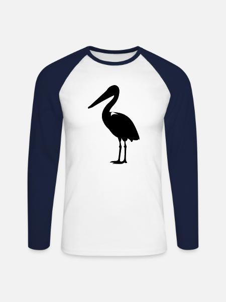 Pelikan - Unisex Baseballshirt langarm - Weiß/Navy