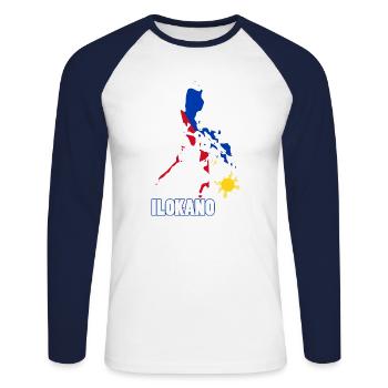 Philippinen Filipino Flagge Stolz I Geschenk - Unisex Baseballshirt langarm - Weiß/Navy - Vorne - Nik (191cm)