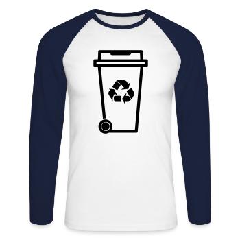 dustbin - Unisex Long Sleeve Baseball T-Shirt - white/navy - Front - Nik (191cm)