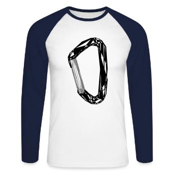 carabine - T-shirt baseball manches longues Homme - blanc/marine - Devant - Nik (191cm)