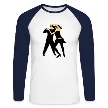 Salsa-dancer / salsa Tänzer (2c) - Unisex Long Sleeve Baseball T-Shirt - white/navy - Front - Nik (191cm)