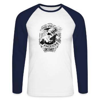 American eagle - Unisex Long Sleeve Baseball T-Shirt - white/navy - Front - Nik (191cm)