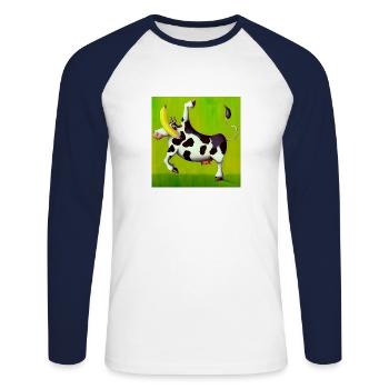 BIG BANANA 7, - Unisex Long Sleeve Baseball T-Shirt - white/navy - Front - Nik (191cm)
