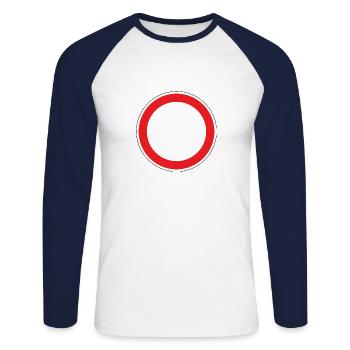 Road sign driving license passage forbidden - Unisex Long Sleeve Baseball T-Shirt - white/navy - Front - Nik (191cm)