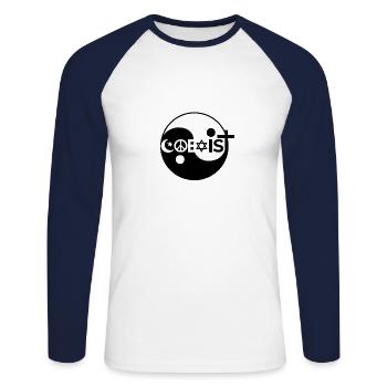 Religion religious freedom coexistence tolerance - Unisex Long Sleeve Baseball T-Shirt - white/navy - Front - Nik (191cm)