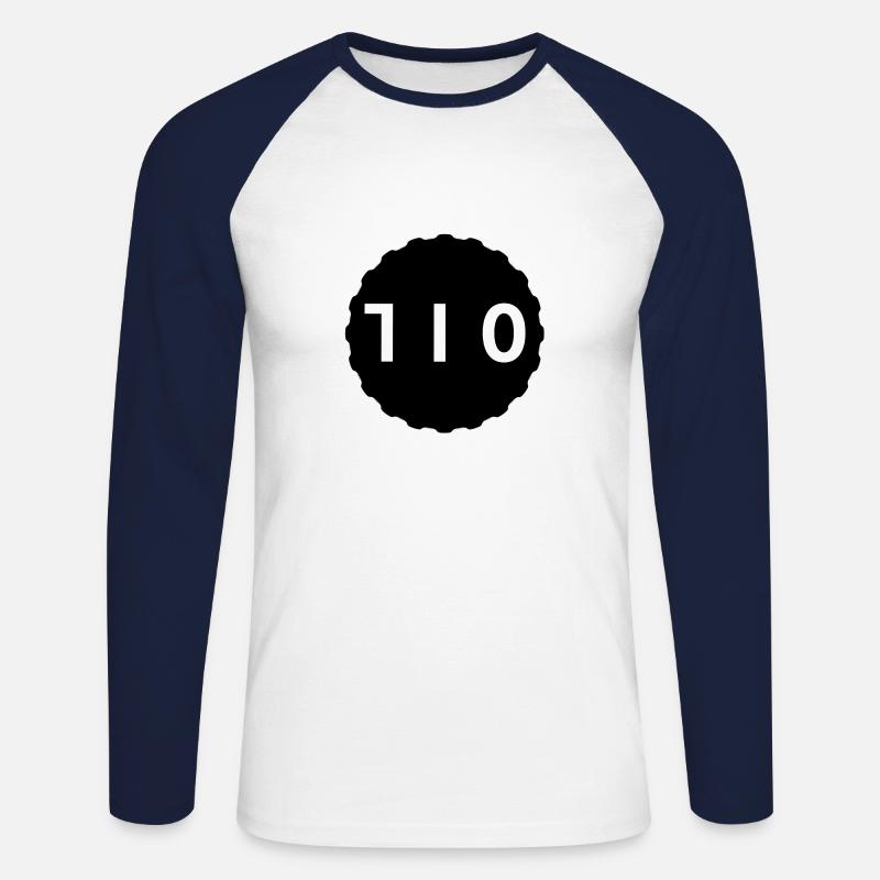 710 Deckel - Unisex Baseballshirt langarm - Weiß/Navy