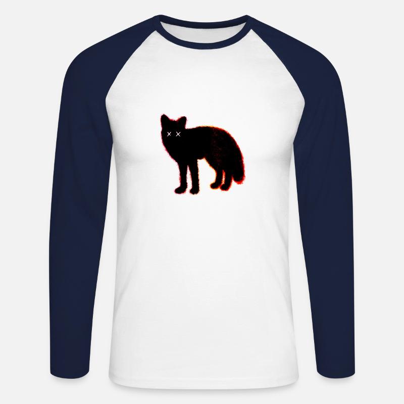 Dead Black Fox - Unisex Baseballshirt langarm - Weiß/Navy