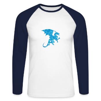 A water dragon - Unisex Baseballshirt langarm - Weiß/Navy - Vorne - Nik (191cm)