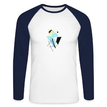 Hip abstract, geometric shapes and shapes - Unisex Long Sleeve Baseball T-Shirt - white/navy - Front - Nik (191cm)