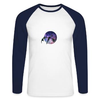 Dragon - Unisex Long Sleeve Baseball T-Shirt - white/navy - Front - Nik (191cm)