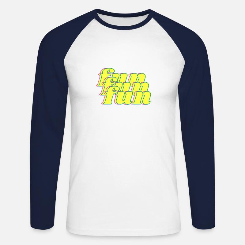 Spaß - Unisex Baseballshirt langarm - Weiß/Navy