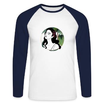 Yoga Meditation Spiritual Wellness Spirituality - Unisex Long Sleeve Baseball T-Shirt - white/navy - Front - Nik (191cm)