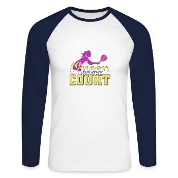 Raquette de padel Tennis Sport I Cadeau - T-shirt baseball manches longues Homme - blanc/marine - Devant - Nik (191cm)