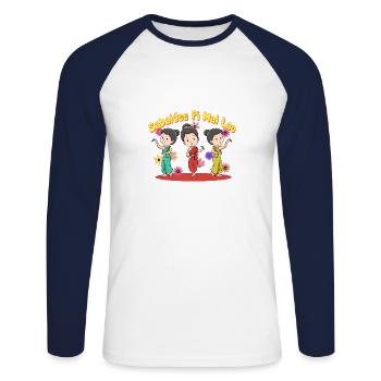 Laos Laote Lao Lao Cadeau du Nouvel An I - T-shirt baseball manches longues Homme - blanc/marine - Devant - Nik (191cm)