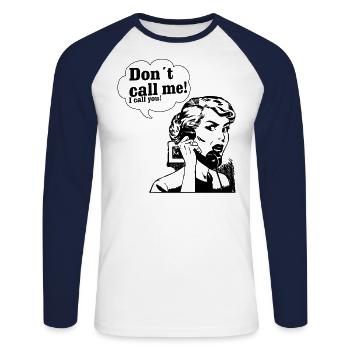 ne m’appelez pas noir - T-shirt baseball manches longues Homme - blanc/marine - Devant - Nik (191cm)