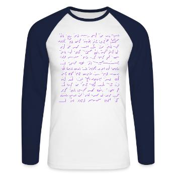 tiersilhouetten violett - Unisex Baseballshirt langarm - Weiß/Navy - Vorne - Nik (191cm)