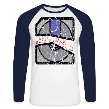 kein backup kein mitleid schwarz - Unisex Baseballshirt langarm - Weiß/Navy - Vorne - Nik (191cm)