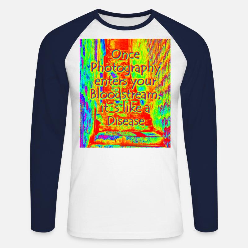 phtotography disease red - Unisex Baseballshirt langarm - Weiß/Navy