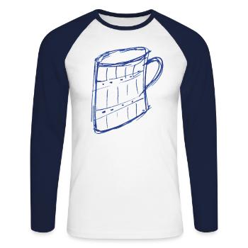 jug for white - Unisex Long Sleeve Baseball T-Shirt - white/navy - Front - Nik (191cm)