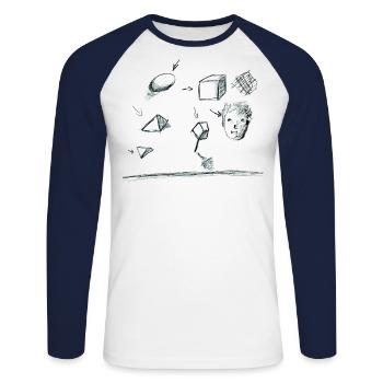 sketchbookpage 2 for white - Unisex Baseballshirt langarm - Weiß/Navy - Vorne - Nik (191cm)