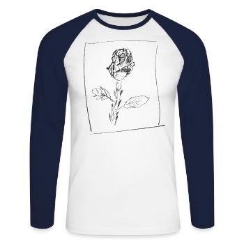 rosenbaum for bright - Unisex Baseballshirt langarm - Weiß/Navy - Vorne - Nik (191cm)
