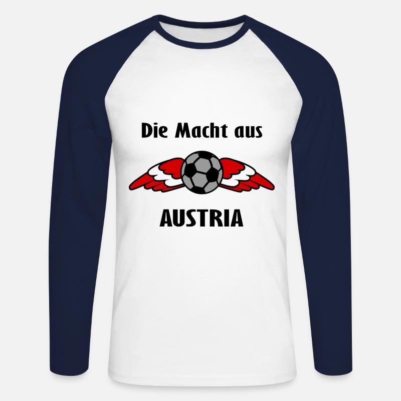 Die Austria Unterstützer - Unisex Baseballshirt langarm - Weiß/Navy