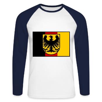 The Germans in Europe - Unisex Long Sleeve Baseball T-Shirt - white/navy - Front - Nik (191cm)
