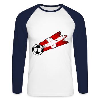 The Swiss Football Supporters - Unisex Long Sleeve Baseball T-Shirt - white/navy - Front - Nik (191cm)