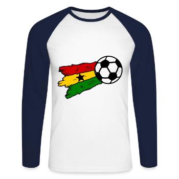 Ghana Football Team - Unisex Long Sleeve Baseball T-Shirt - white/navy - Front - Nik (191cm)
